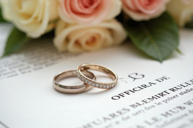 Alliances de mariage sur document officiel en France