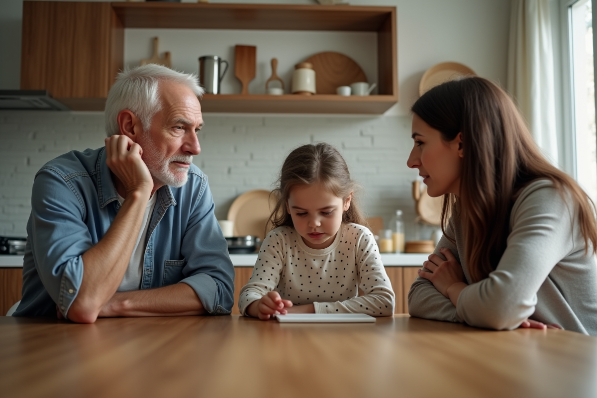 Trois générations réunies autour d