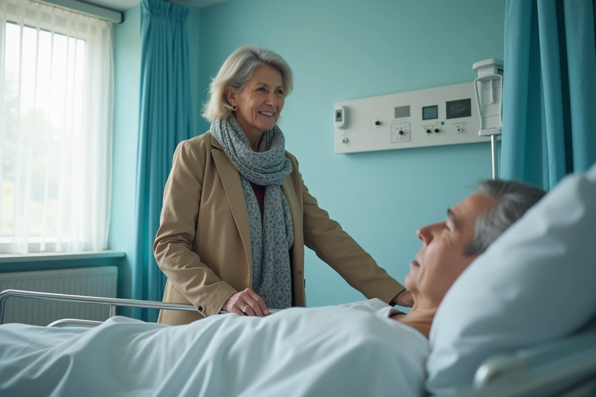 Femme en manteau beige près d