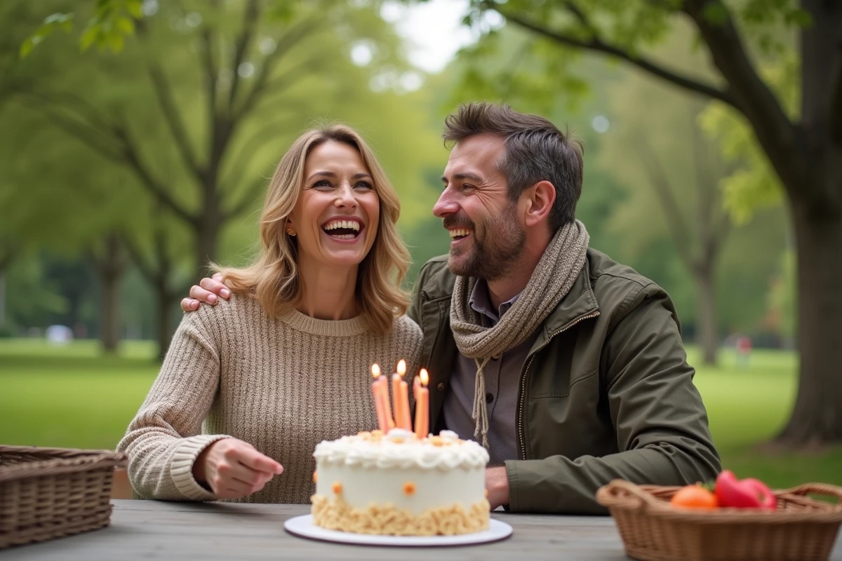 Femme offrant un gâteau d
