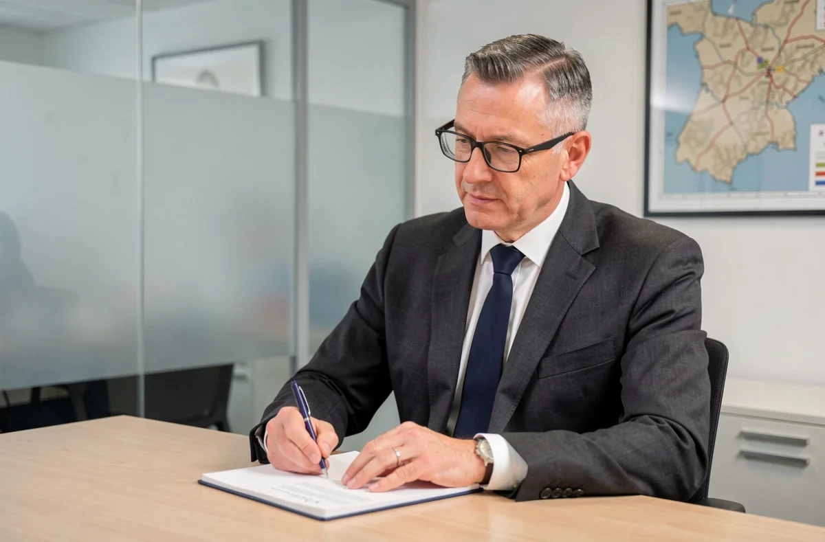Maître Arnaud Vauthier, avocat au barreau de Metz, en consultation dans son bureau professionnel